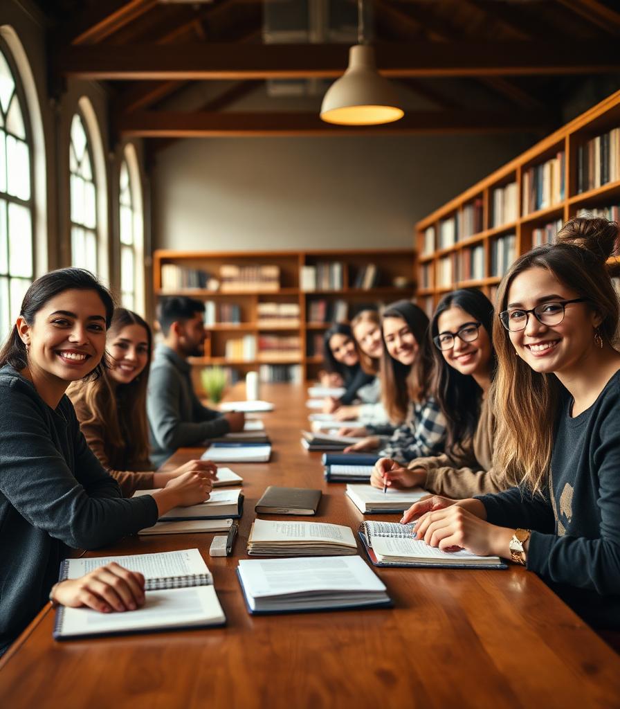 Students studying together